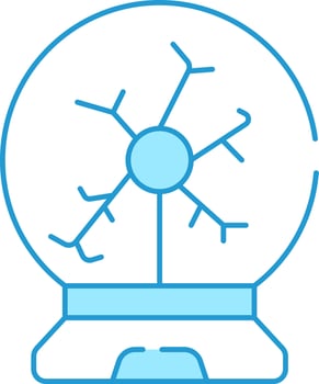 Blue And White Illustration Of Plasma Ball Icon. vector