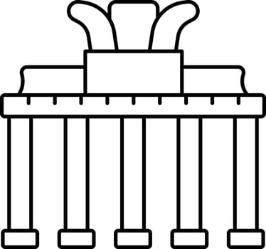Isolated Brandenburg Gate Icon In Line Art. vector