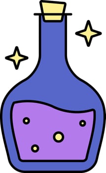 Magic Potion Icon In Yellow And Purple Color. vector