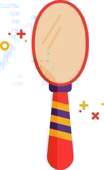 Colorful Hand Mirror Icon In Flat Style. vector