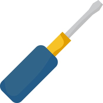 Screwdriver Icon In Blue And Yellow Color. vector