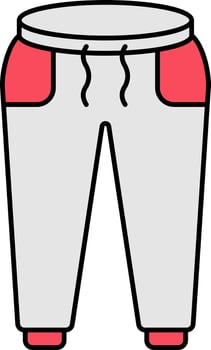 Sport Trouser Icon In Red And Gray Color. vector