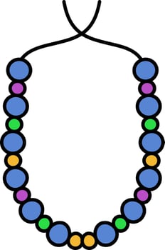Illustration Of Beads Garland Colorful Icon. vector