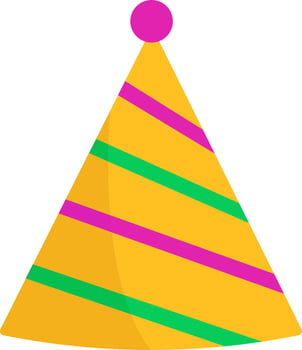 Flat Illustration Of Colorful Party Hat Icon. vector