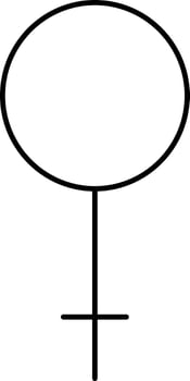 Black Line Art Illustration Of Female Gender Icon. vector