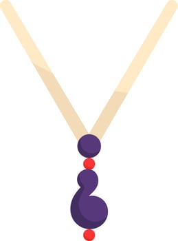 Paisley Pendant Icon In Purple And Red Color. vector
