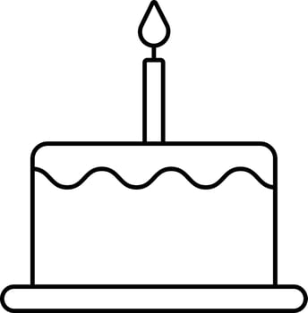 Isolated Burning Candle Black Stroke Icon. vector