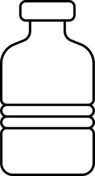 Isolated Water Bottle Black Linear Icon. vector