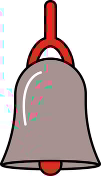 Red And Taupe Bell Hang Icon Or Symbol. vector