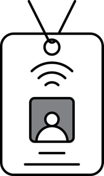 Wifi Access Card Flat Icon In Grey And White Color. vector