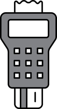 Grey And White Pos Machine Flat Icon. vector