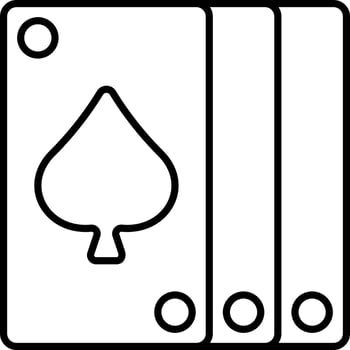 Spade Playing Cards Black Stroke Icon. vector
