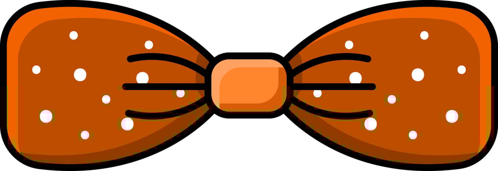 Isolated Bow Ribbon Icon In Flat Color. vector
