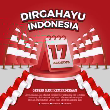 Independence Day Republic Of Indonesia. Design for banner and poster. vector