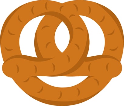 Flat Illustration Of Orange Pretzel Icon. vector