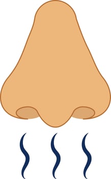 Heightened Sense of Smell Icon In Flat Style. vector