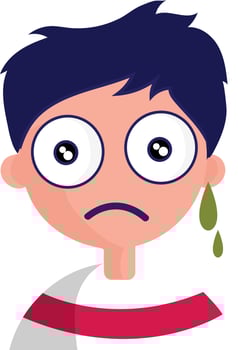 Vector Of Discharge Ear Boy.