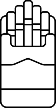 Isolated Cigarette Packet Icon In Black Outline. vector