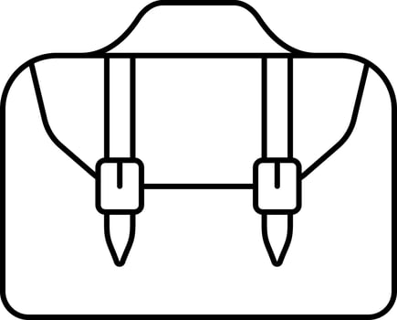 Black Linear Style Office Bag Icon. vector
