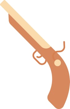 Ancient Gun Icon In Brown Color. vector