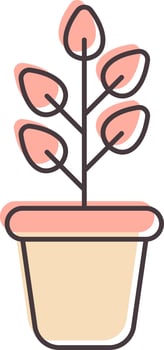 Plant Pot Icon In Pink Color. vector