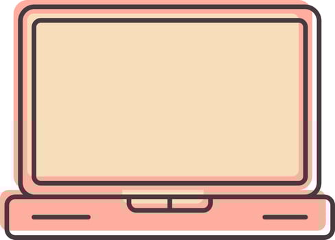 Flat Style Laptop Icon In Pink Color. vector