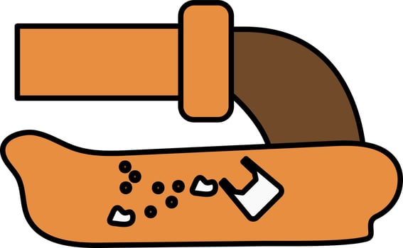 Pipeline Dirty Water In Earth Brown And Orange Icon. vector