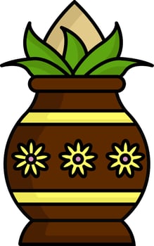 Flat Illustration Of Brown Worship Pot Icon. vector