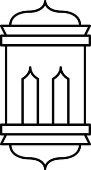 Isolated Arabic Lantern Icon In Line Art. vector