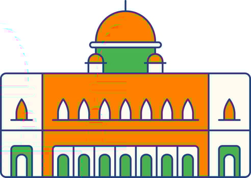 Isolated Rashtrapati Bhavan Icon In Flat Style. vector