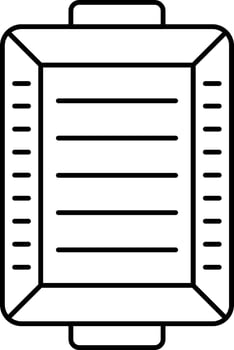 Black Stroke Illustration Of Tray Icon. vector