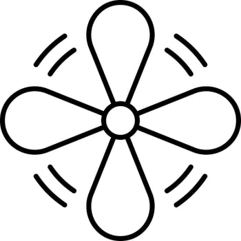 Isolated Propeller Flat Icon In Black Stroke. vector