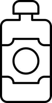 Isolated Perfume Bottle Icon In Black Thin Line Art. vector