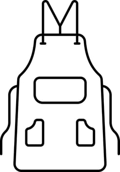 Black Outline Illustration Of Apron Icon. vector