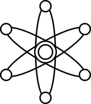 Illustration Of Molecular Icon In Line Art. vector