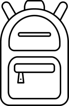 Flat Style Backpack Icon In Line Art. vector