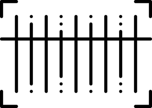Black Line art Illustration Of Bar Code Icon. vector