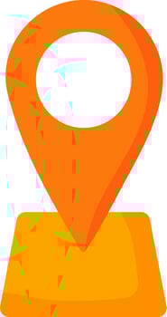 Orange Map Navigation Icon Or Symbol. vector