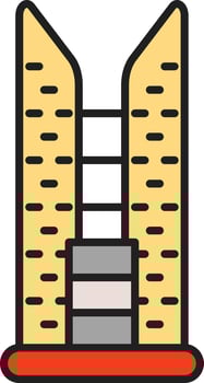 Colorful Incheon Tower Flat Icon Or Symbol. vector