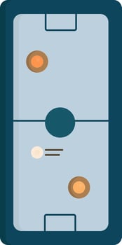 Top View Football Court In Smartphone Screen Blue And Orange Color. vector