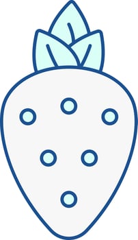 Isolated Strawberry Turquoise And White Icon. vector