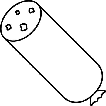 Black Stroke Illustration Of Half Sausage Icon. vector