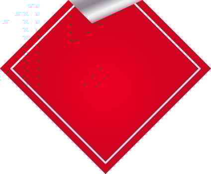 Empty Curl Rhombus Element In Red Color. vector