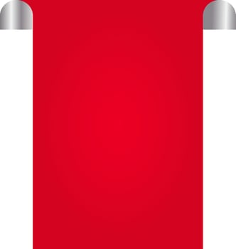 Empty Scroll Paper Or Template In Red Color. vector