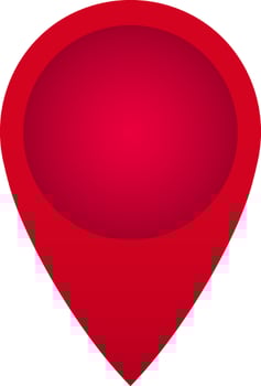 Location Pin Element In Red Color. vector