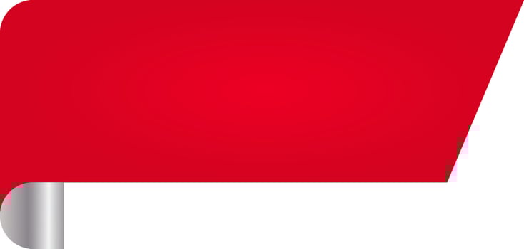 Empty Curl Paper Tag Or Banner In Red Color. vector