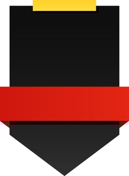 Blank Ribbon With Tag Or Triangle Shape In Black And Red Color. vector