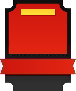 Blank Ticker or Label In Black And Red Color. vector