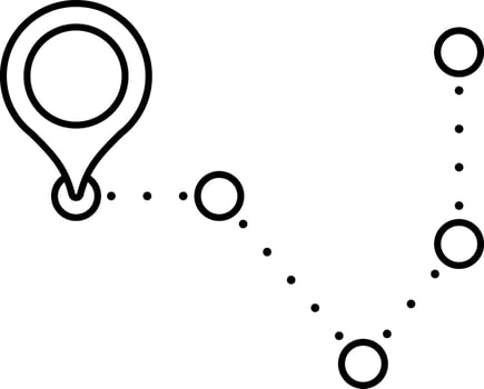 Gps Street Location Point Line Art Icon. vector