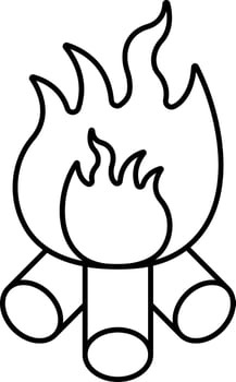 Bonfire Icon Or Symbol In Linear Style. vector
